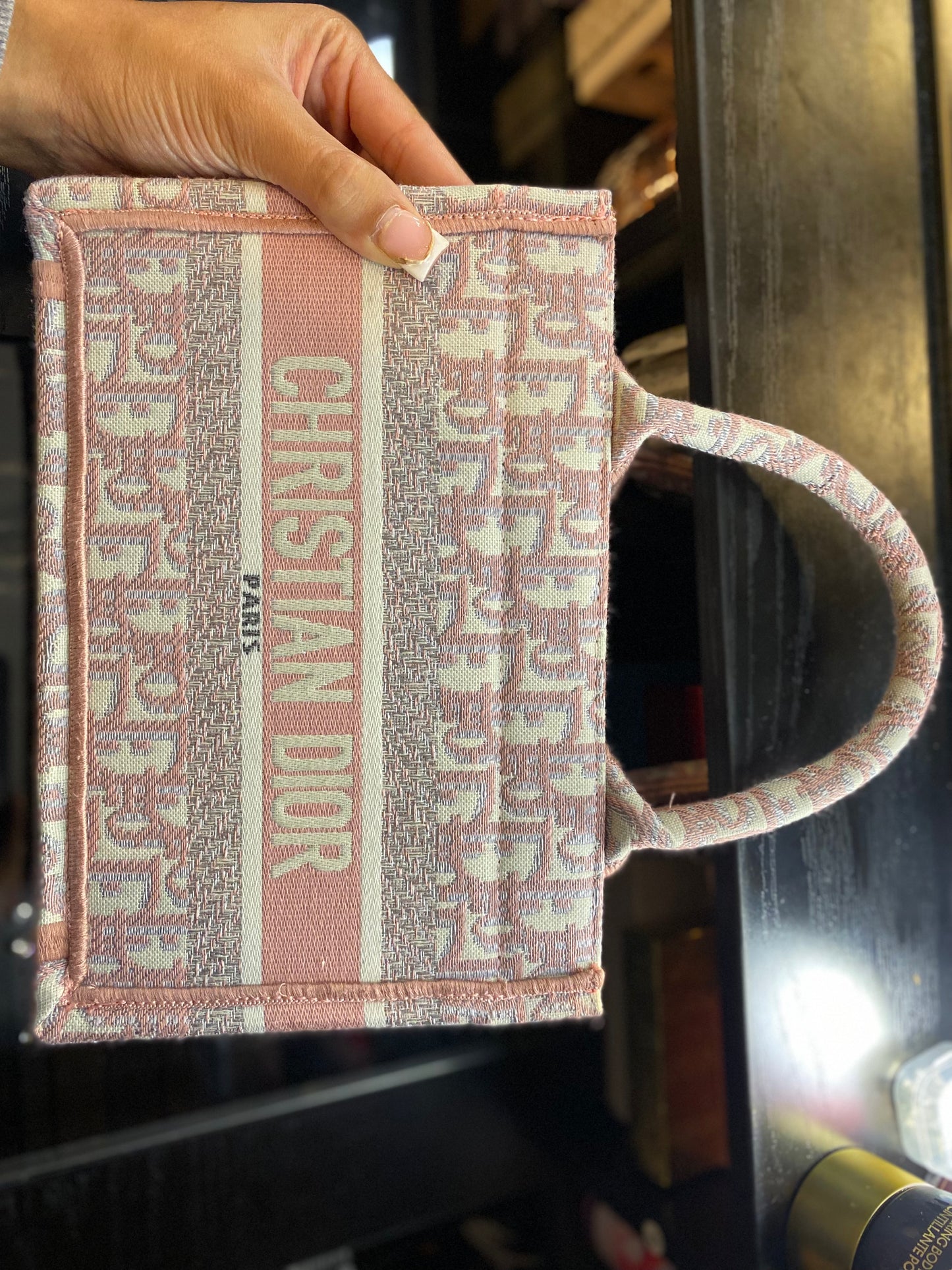 Christian Dior White And Pink Tote