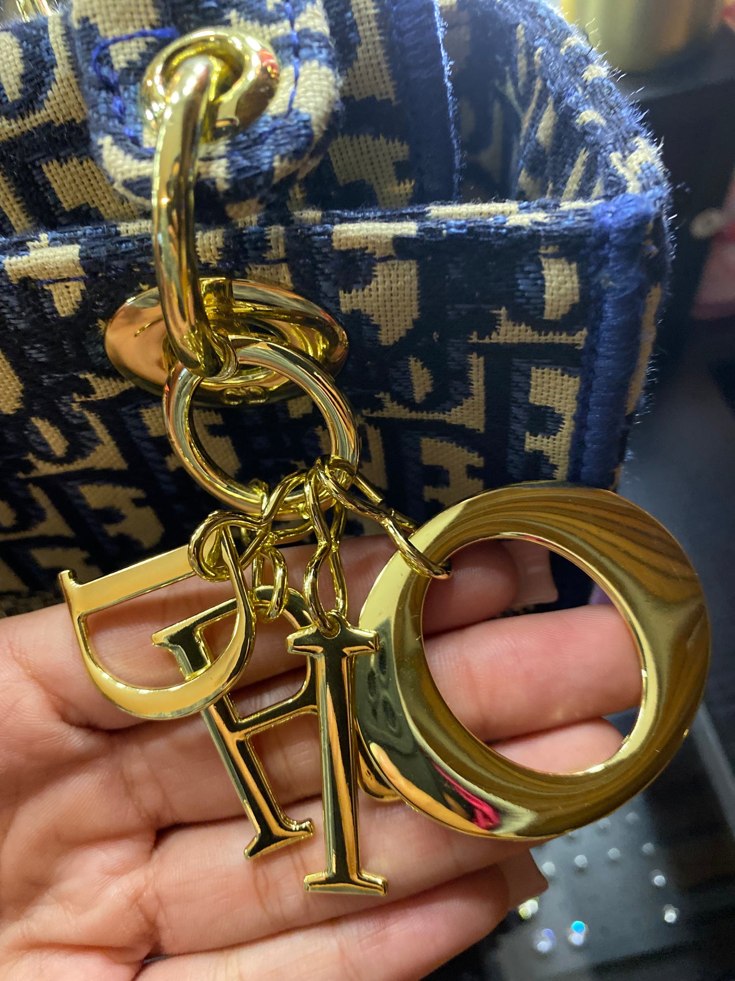 Christian Dior, Blue And White Tote Purse